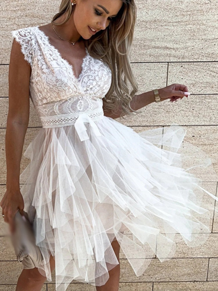 Evelyn Women's Cocktail Dress | Exquisite Chiffon, Elegant Ruffles 7