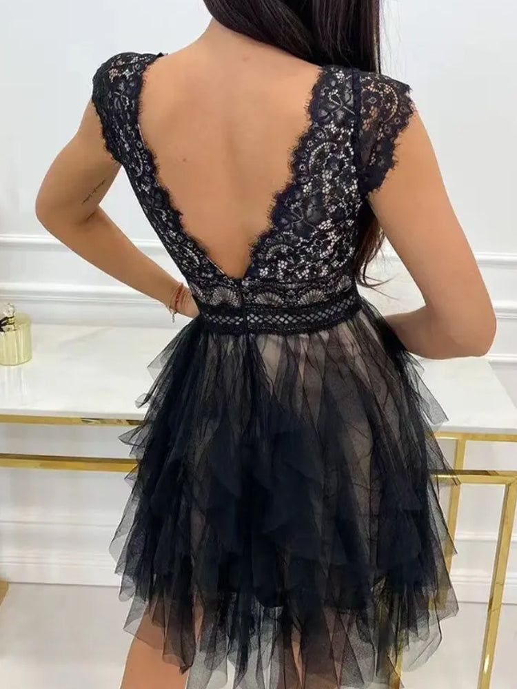 Evelyn Women's Cocktail Dress | Exquisite Chiffon, Elegant Ruffles 8