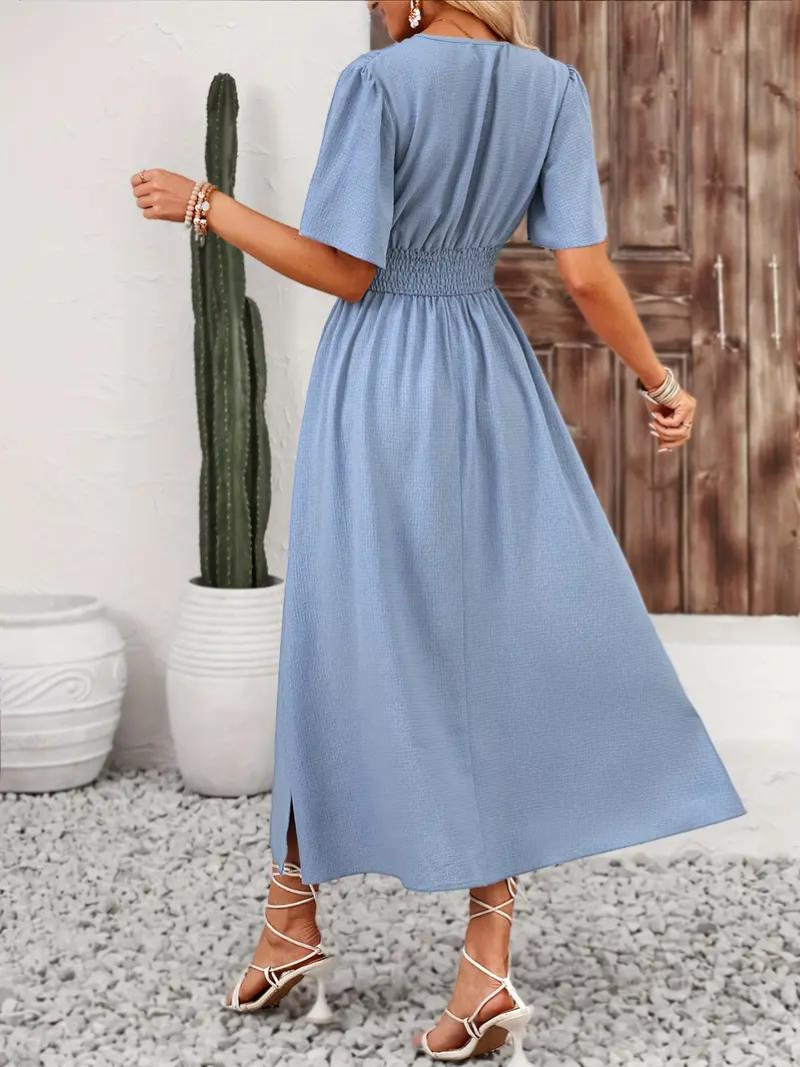 Evelyn Women's Maxi Dress | High-Quality Cotton, Elegant V-Neck 1