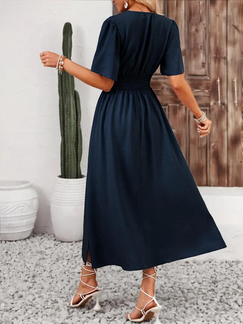 Evelyn Women's Maxi Dress | High-Quality Cotton, Elegant V-Neck 5