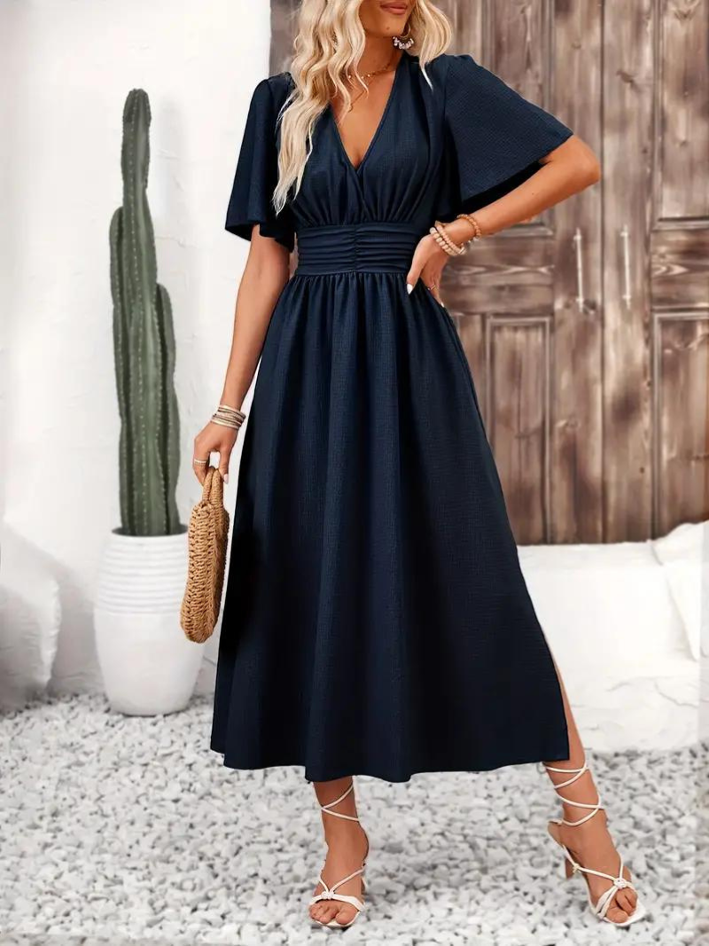 Evelyn Women's Maxi Dress | High-Quality Cotton, Elegant V-Neck 6