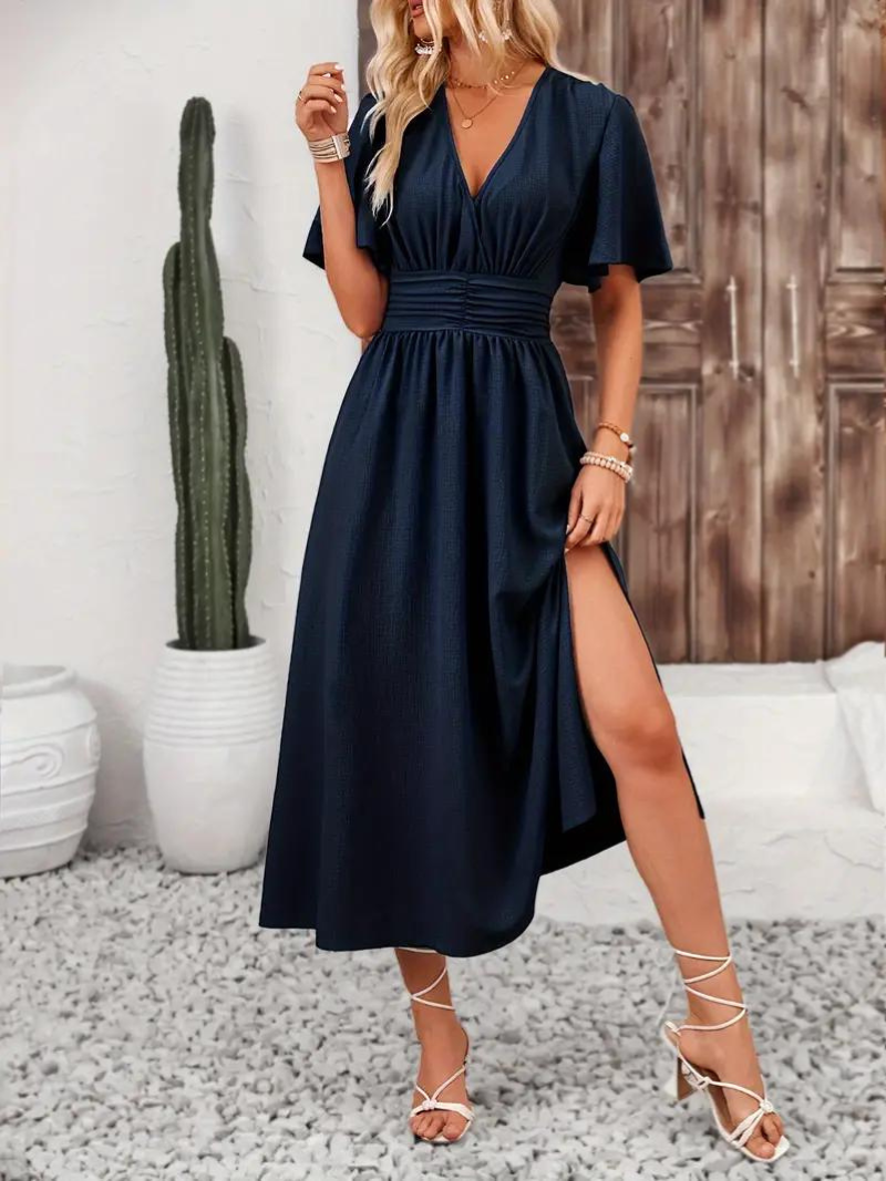 Evelyn Women's Maxi Dress | High-Quality Cotton, Elegant V-Neck 7