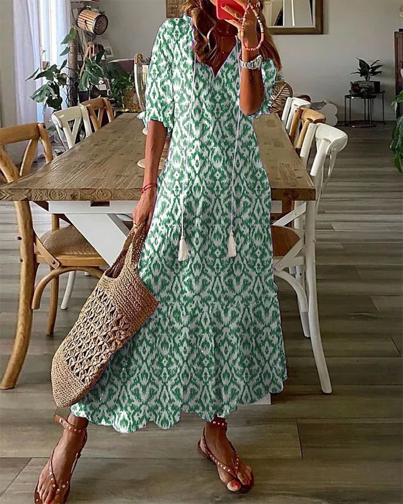 Fell Women's Maxi Dress | Comfortable A-Line, Elegant V-Neck 1