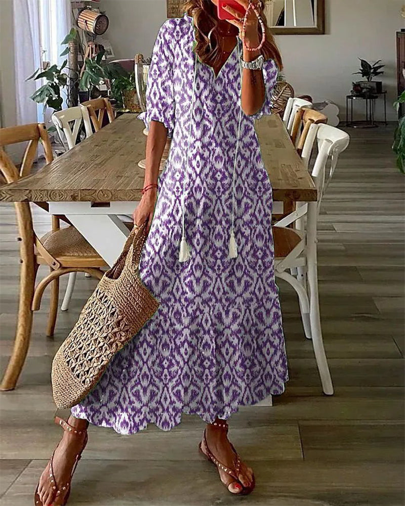 Fell Women's Maxi Dress | Comfortable A-Line, Elegant V-Neck 2