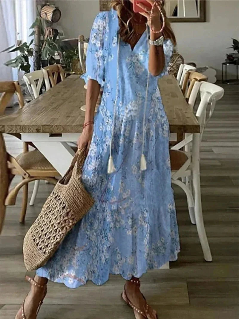 Fell Women's Maxi Dress | Comfortable A-Line, Elegant V-Neck 3