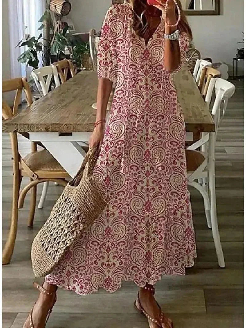 Fell Women's Maxi Dress | Comfortable A-Line, Elegant V-Neck 4