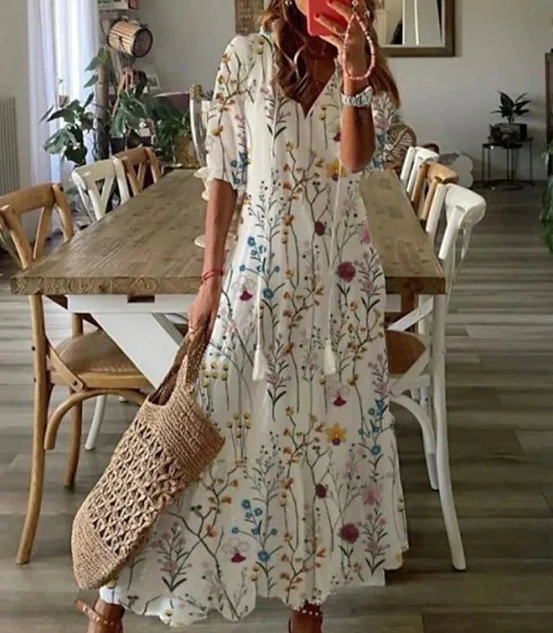 Fell Women's Maxi Dress | Comfortable A-Line, Elegant V-Neck 7