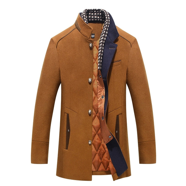 Ferdinand Men's Wool Coat | Elegant Persian Blend, Detachable Zip Collar 0