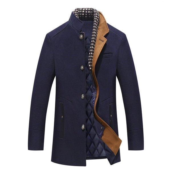 Ferdinand Men's Wool Coat | Elegant Persian Blend, Detachable Zip Collar 1