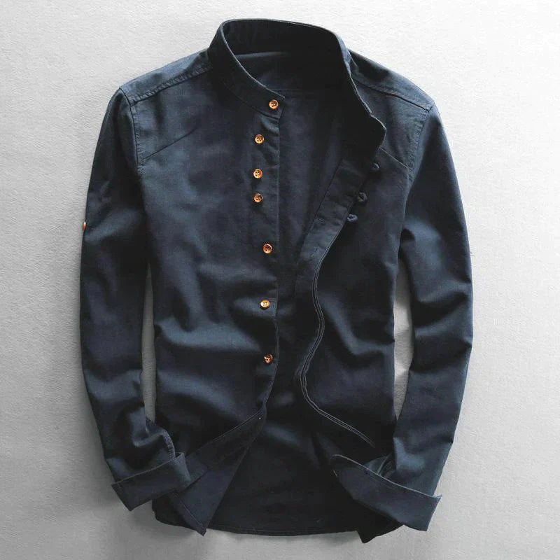 Fino Men's Shirt | Premium Linen-Cotton Blend, Japanese Style 0