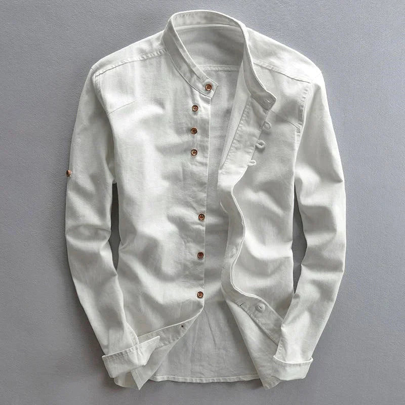 Fino Men's Shirt | Premium Linen-Cotton Blend, Japanese Style 1