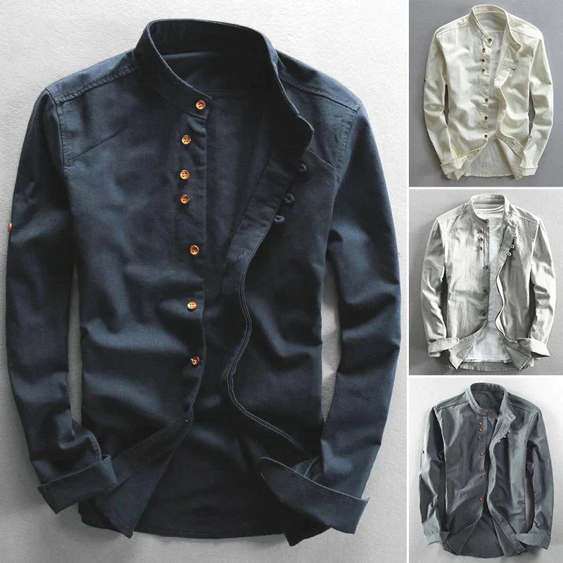 Fino Men's Shirt | Premium Linen-Cotton Blend, Japanese Style 4