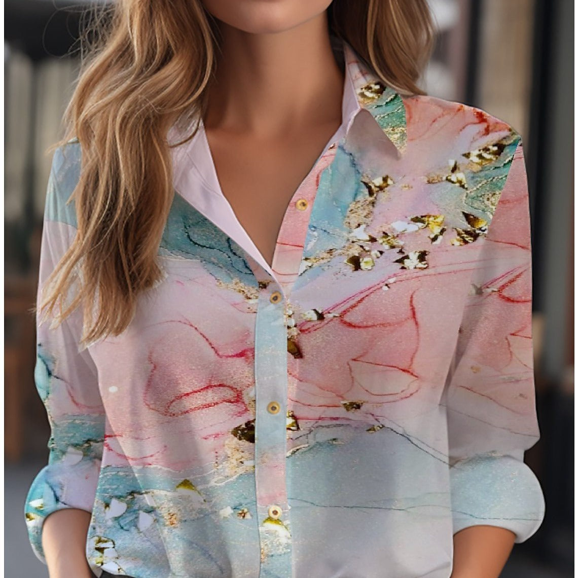 Fiona Women's Blouse | Floral Pattern, Long Sleeve, Relaxed Fit 2
