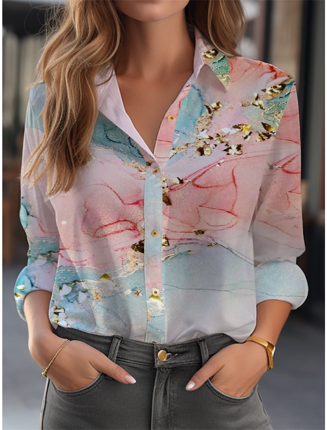 Fiona Women's Blouse | Floral Pattern, Long Sleeve, Relaxed Fit 6