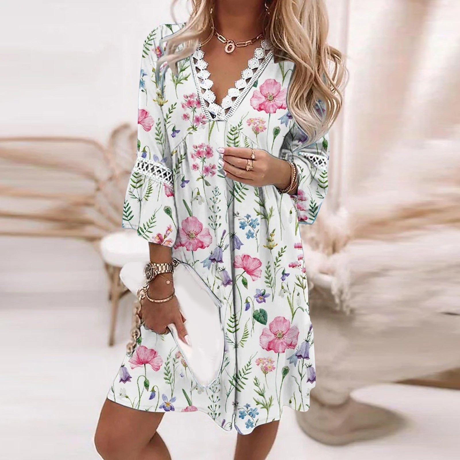Fiona Women's Floral Summer Dress | Comfortable Linen Blend 1