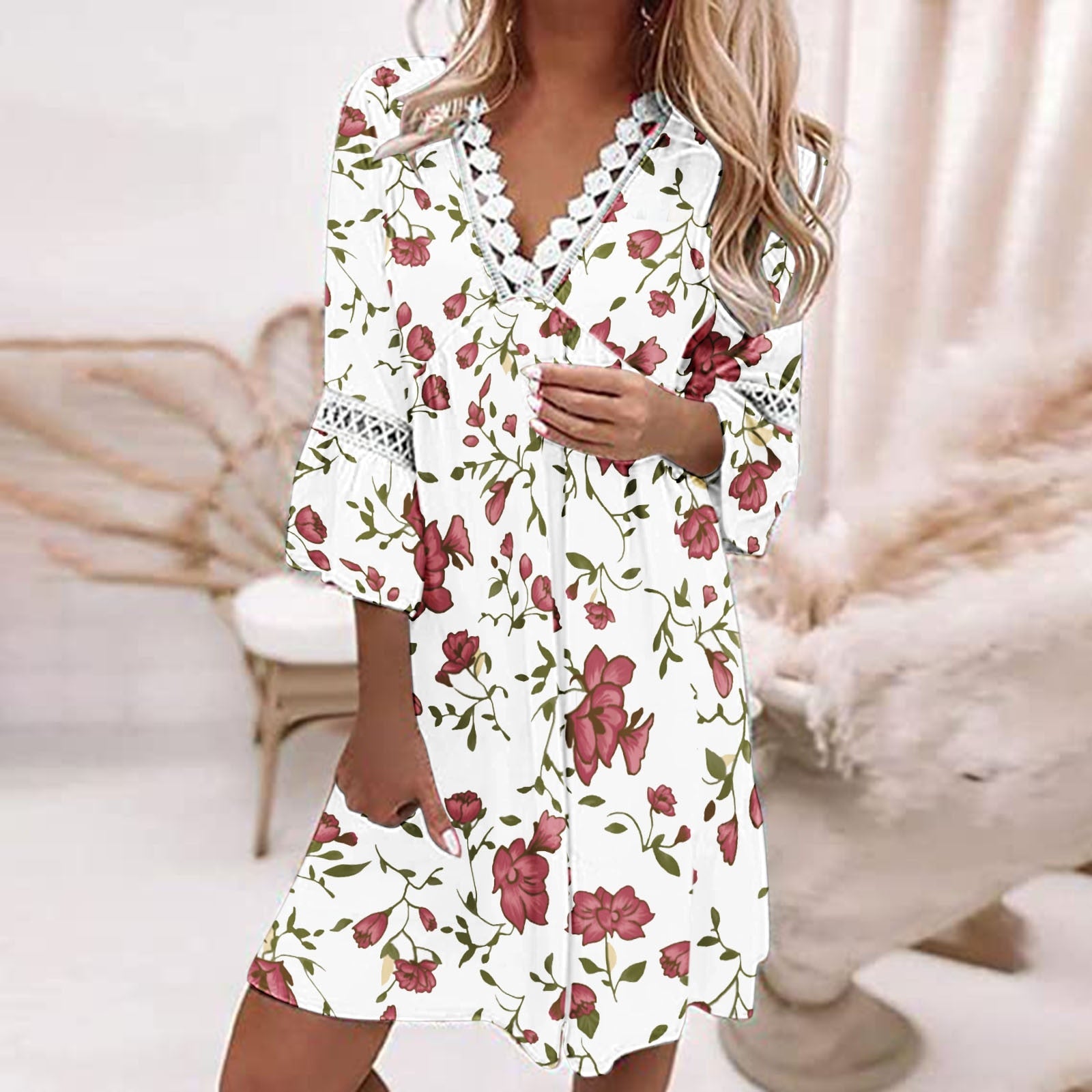 Fiona Women's Floral Summer Dress | Comfortable Linen Blend 2