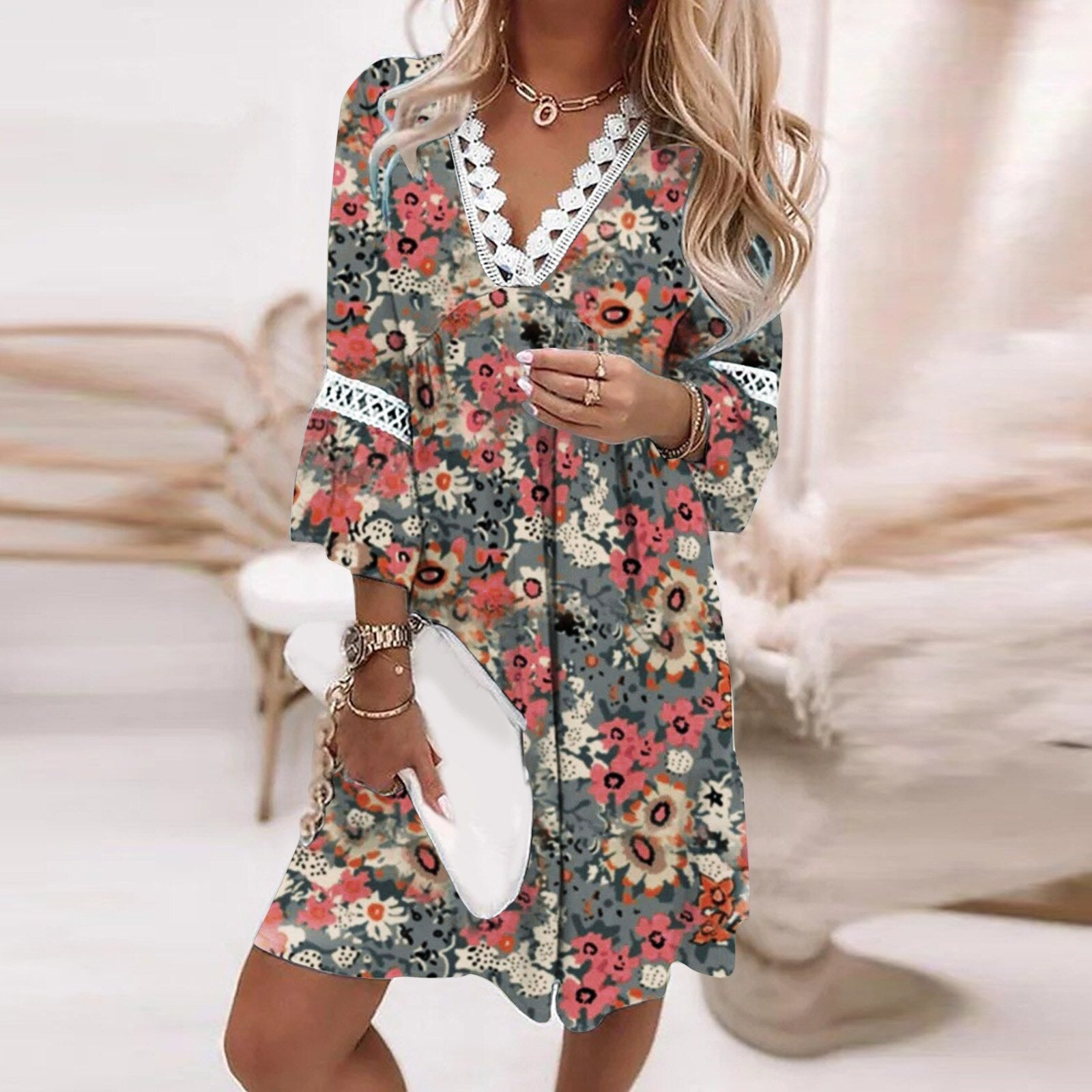 Fiona Women's Floral Summer Dress | Comfortable Linen Blend 3
