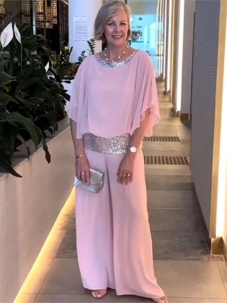Fiona Women's Outfit | Sequined Blouse & Wide-Leg Trousers, Chic Summer Style 3