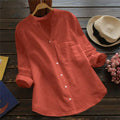 Fiona Women's Shirt | Linen-Cotton Blend, Casual Blouse 0