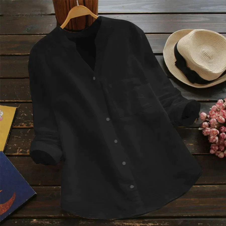 Fiona Women's Shirt | Linen-Cotton Blend, Casual Blouse 1