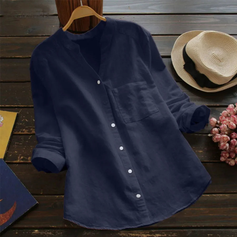 Fiona Women's Shirt | Linen-Cotton Blend, Casual Blouse 2