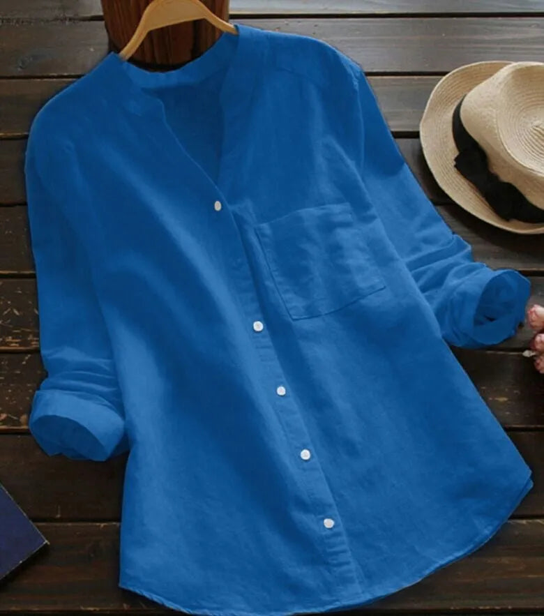 Fiona Women's Shirt | Linen-Cotton Blend, Casual Blouse 3