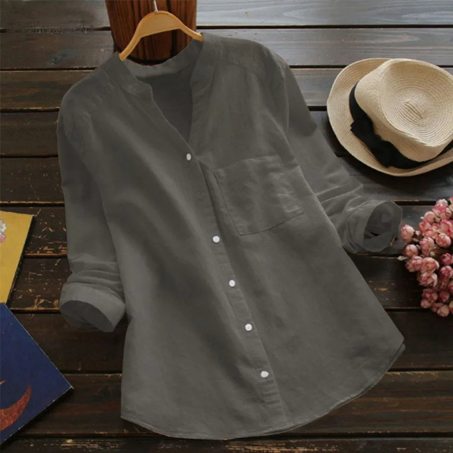 Fiona Women's Shirt | Linen-Cotton Blend, Casual Blouse 4