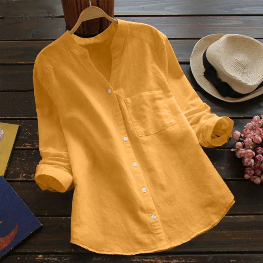 Fiona Women's Shirt | Linen-Cotton Blend, Casual Blouse 6