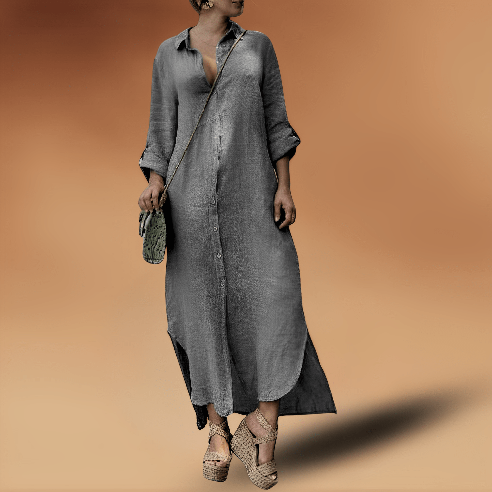 Fiona Women's Summer Maxi Dress | Soft Linen, Elegant Design 1