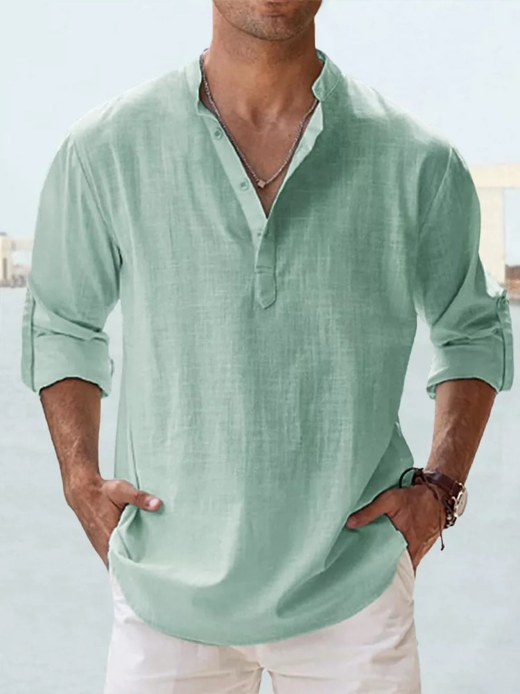 Gabe Men's Linen Shirt | Cotton Blend, Casual Elegance 8