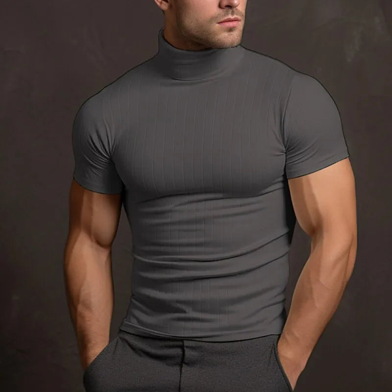 Gale Men's Sweater | Short Sleeve Turtleneck, Comfortable Elegance 2