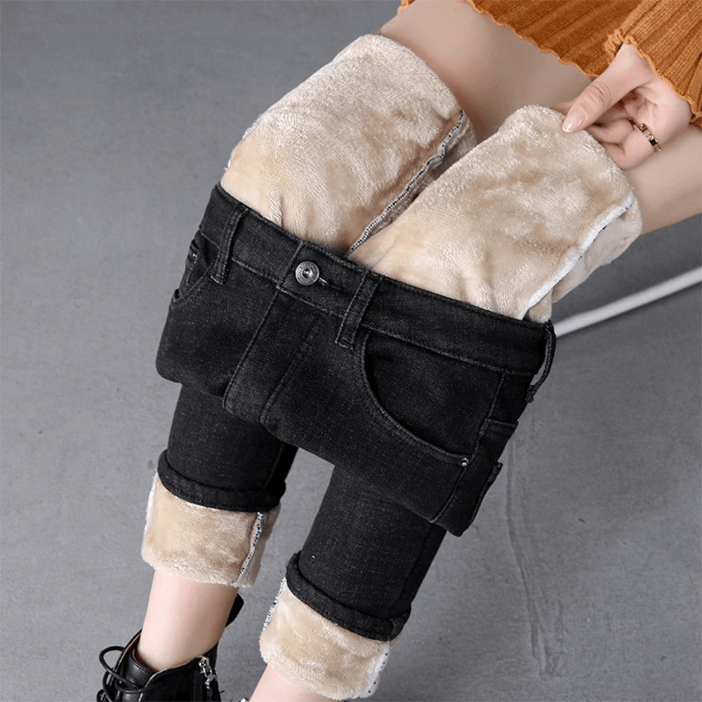 Galen Women's Jeans | Fleece Lined, High Waisted, Cozy Thermal Design 1
