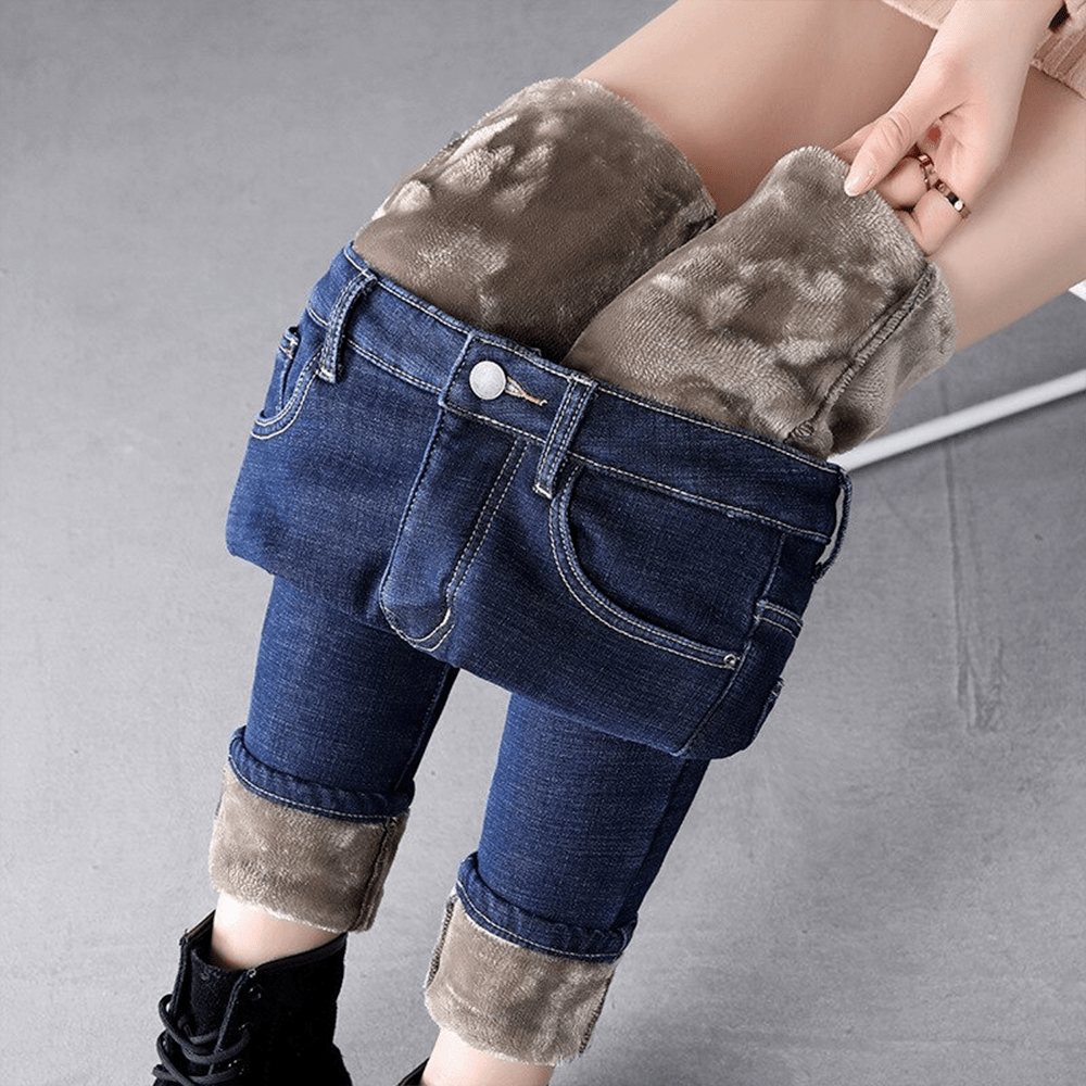 Galen Women's Jeans | Fleece Lined, High Waisted, Cozy Thermal Design 3