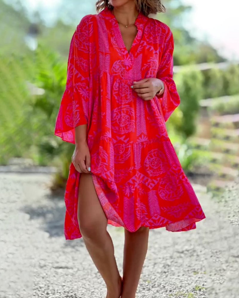 Gina Women's Summer Dress | Cotton Blend, Geometric Print 0