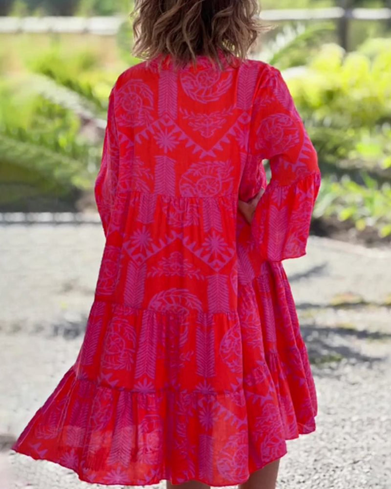 Gina Women's Summer Dress | Cotton Blend, Geometric Print 2