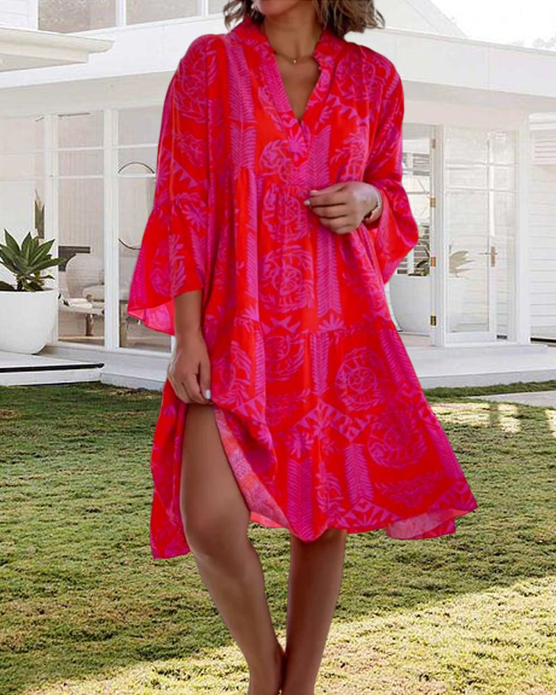 Gina Women's Summer Dress | Cotton Blend, Geometric Print 3
