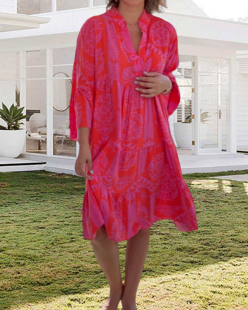 Gina Women's Summer Dress | Cotton Blend, Geometric Print 4