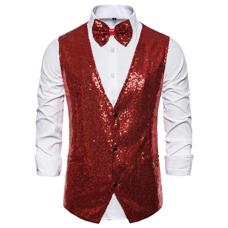 Glam Gilet Men's Vest | Dazzling Glitter Design, Stylish Party Wear 2