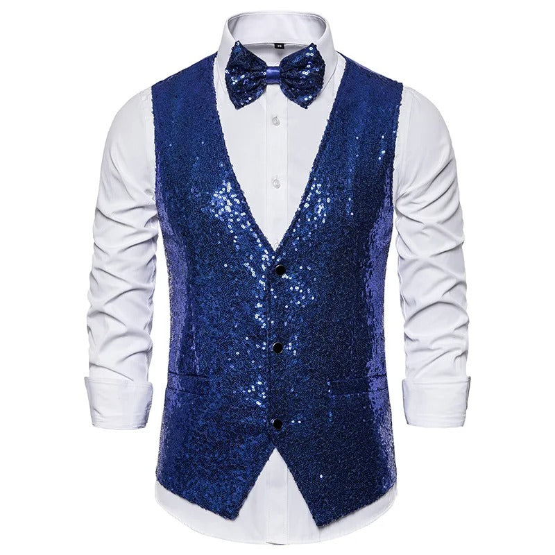 Glam Gilet Men's Vest | Dazzling Glitter Design, Stylish Party Wear 3