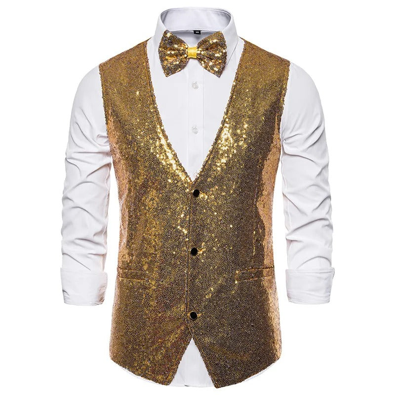 Glam Gilet Men's Vest | Dazzling Glitter Design, Stylish Party Wear 6