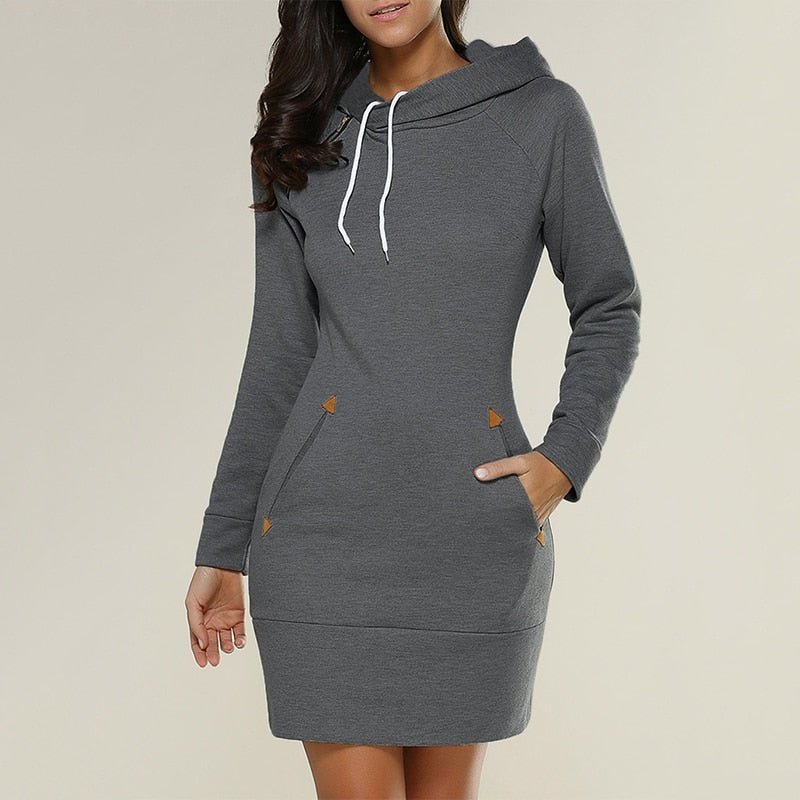 Halia Women's Dress | Cozy Hoodie Style, Versatile Casual Look 1