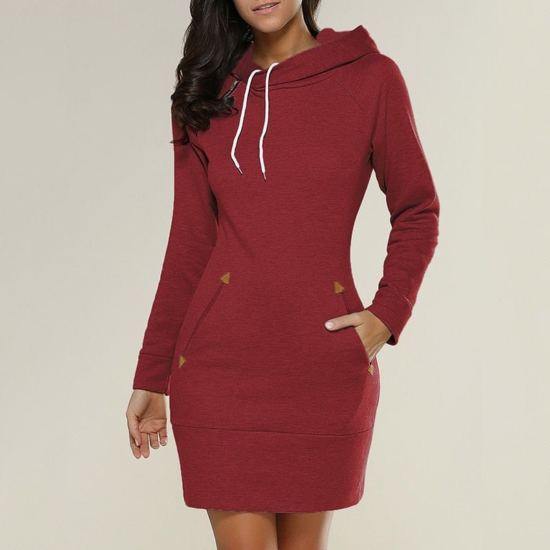 Halia Women's Dress | Cozy Hoodie Style, Versatile Casual Look 3