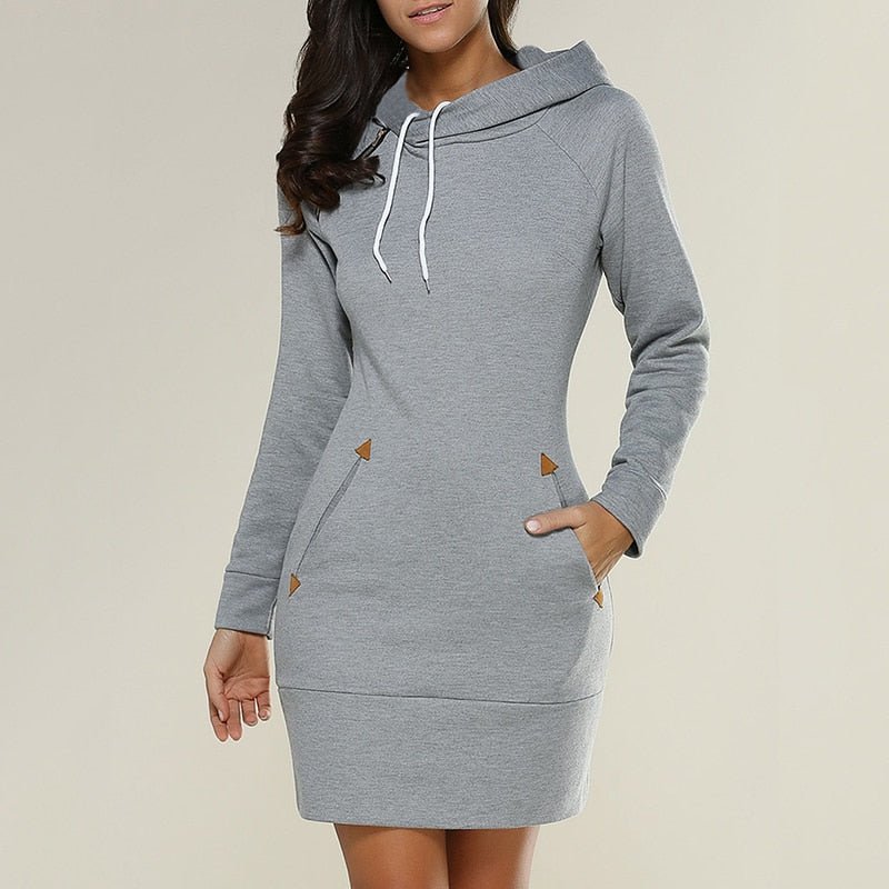 Halia Women's Dress | Cozy Hoodie Style, Versatile Casual Look 4
