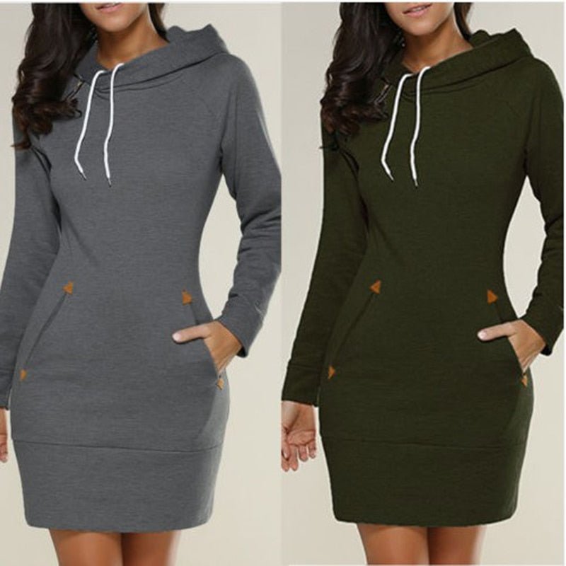 Halia Women's Dress | Cozy Hoodie Style, Versatile Casual Look 5