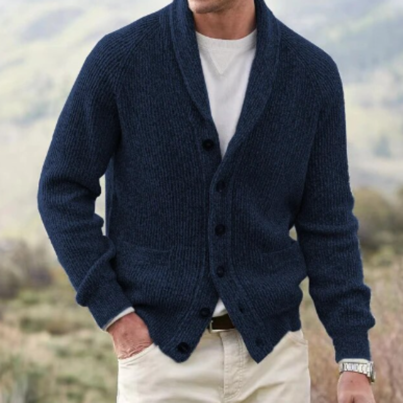 Harmon Men's Black Cardigan | Classic Knit, Stylish Versatility 4
