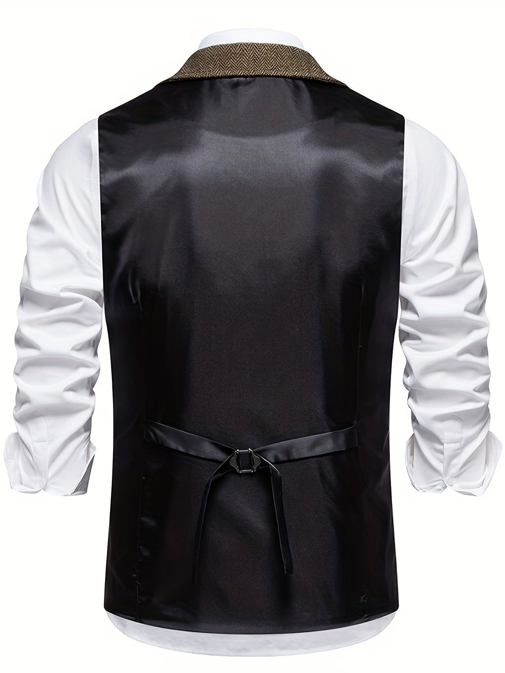Harrison Men's Vest | Classic Herringbone Design, Slim Fit 5
