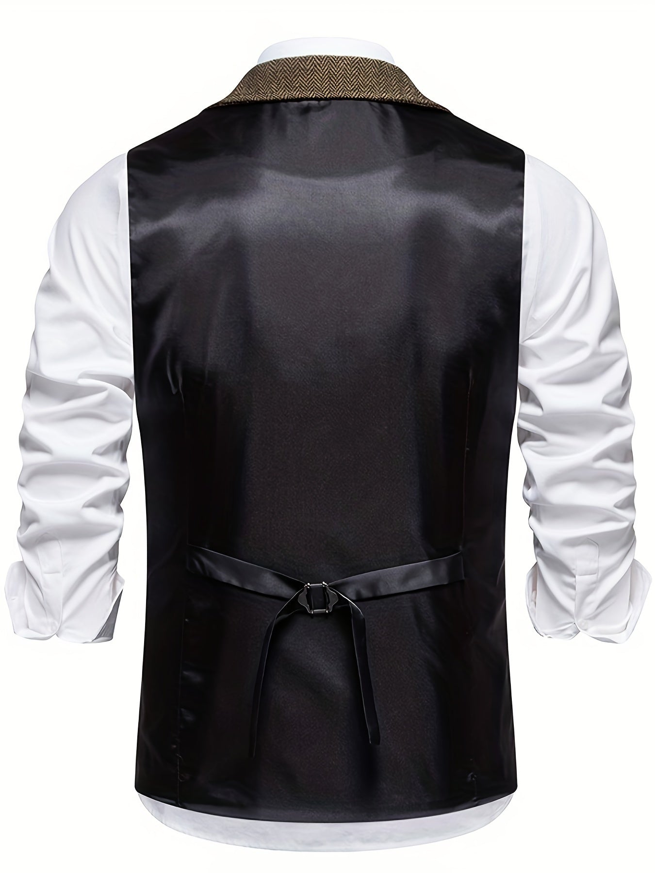Harrison Men's Vest | Classic Herringbone Design, Slim Fit 5