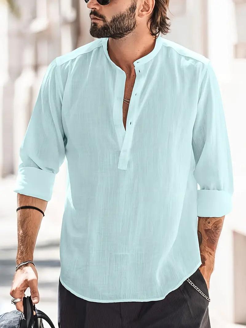 Hugo Men's Linen Shirt | Classic Cut, Breathable Comfort 1