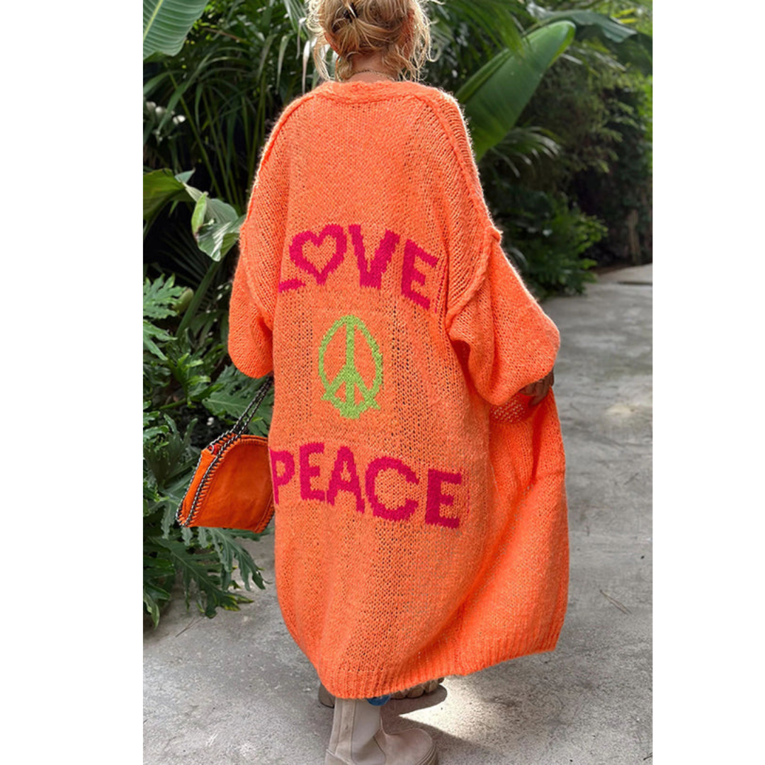 Irene Women's Cardigan | Comfortable Peace Symbol 0