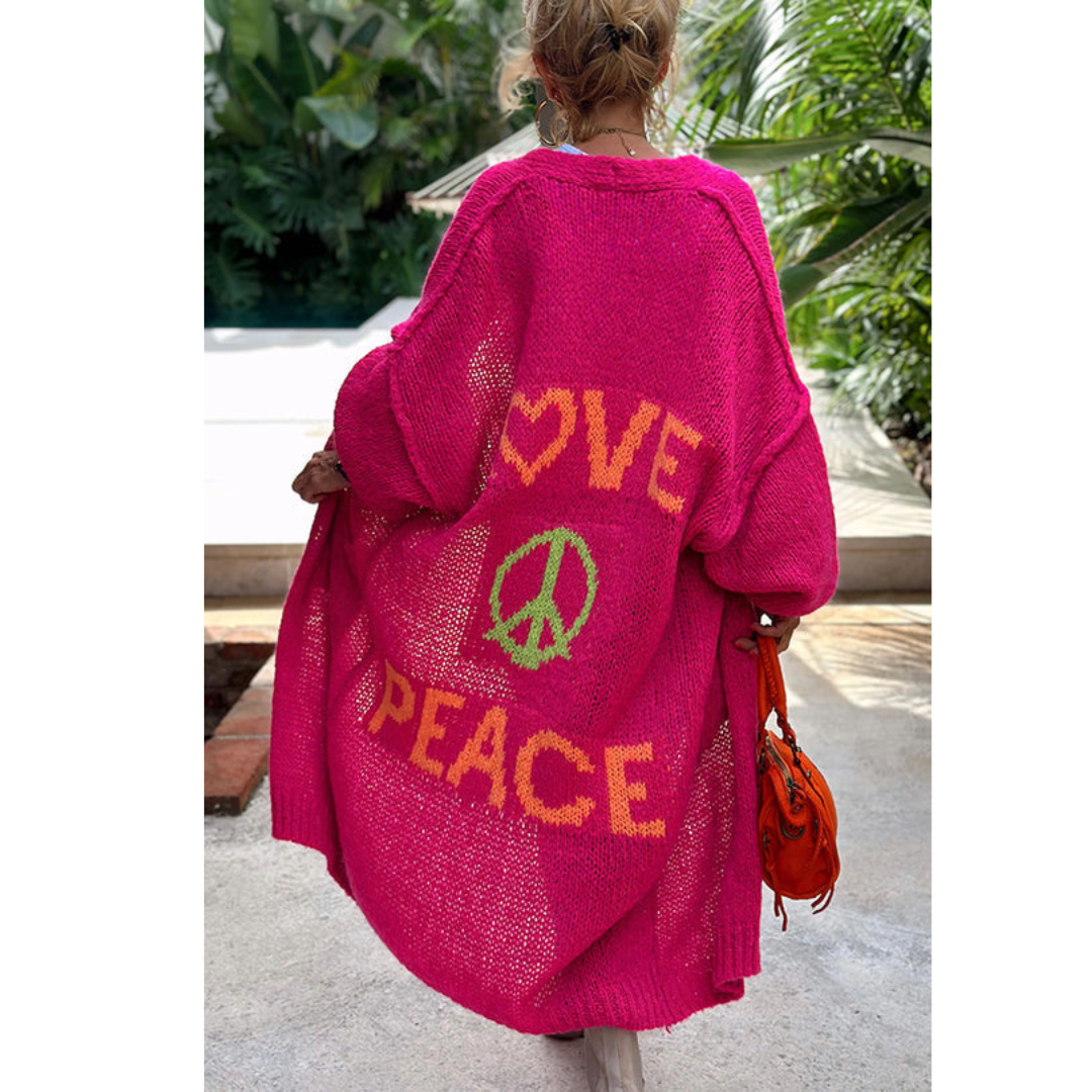 Irene Women's Cardigan | Comfortable Peace Symbol 1